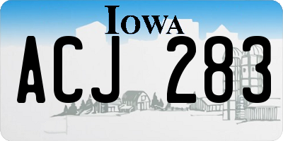 IA license plate ACJ283