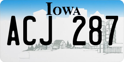 IA license plate ACJ287