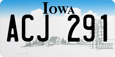 IA license plate ACJ291