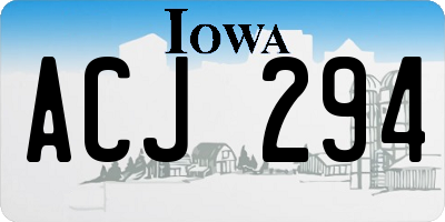 IA license plate ACJ294
