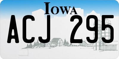 IA license plate ACJ295