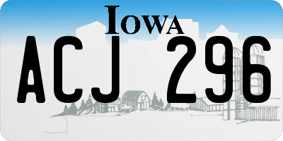 IA license plate ACJ296