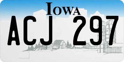 IA license plate ACJ297