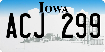 IA license plate ACJ299