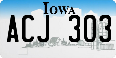 IA license plate ACJ303