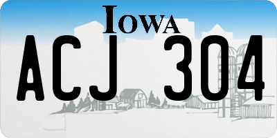 IA license plate ACJ304