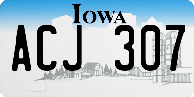 IA license plate ACJ307