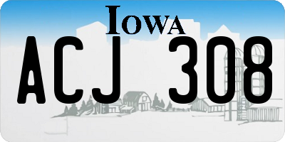 IA license plate ACJ308
