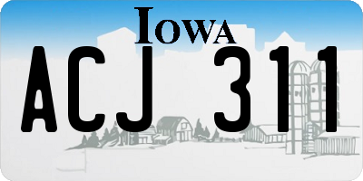IA license plate ACJ311