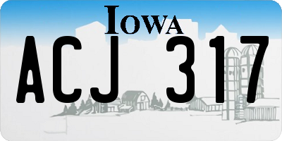 IA license plate ACJ317