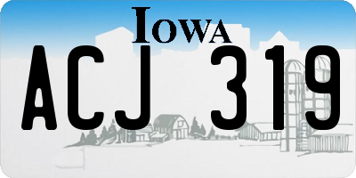 IA license plate ACJ319