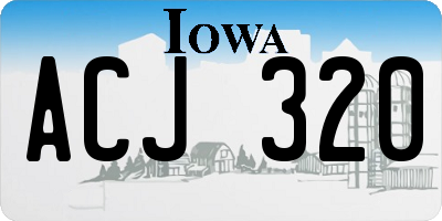 IA license plate ACJ320