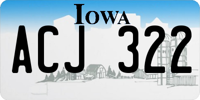 IA license plate ACJ322