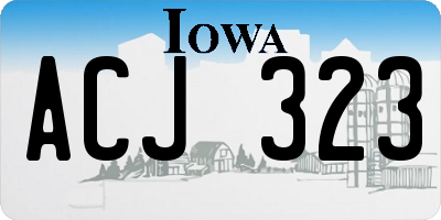 IA license plate ACJ323