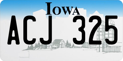 IA license plate ACJ325
