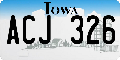 IA license plate ACJ326