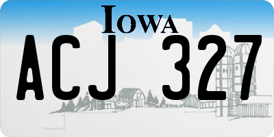 IA license plate ACJ327