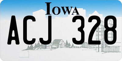 IA license plate ACJ328