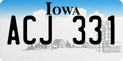IA license plate ACJ331