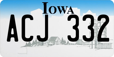 IA license plate ACJ332