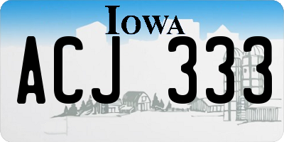IA license plate ACJ333