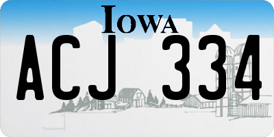 IA license plate ACJ334