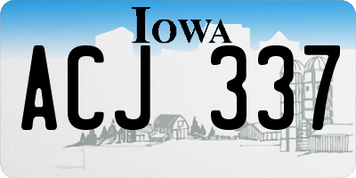 IA license plate ACJ337