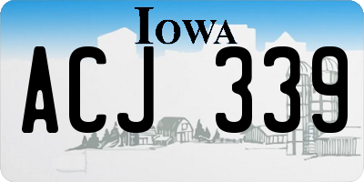 IA license plate ACJ339