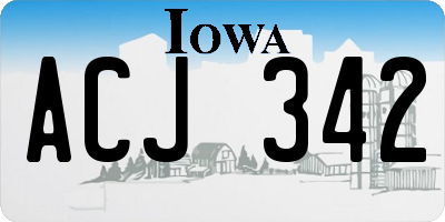 IA license plate ACJ342