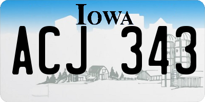 IA license plate ACJ343
