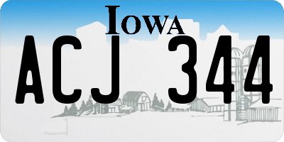IA license plate ACJ344