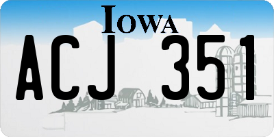 IA license plate ACJ351