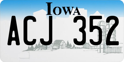 IA license plate ACJ352