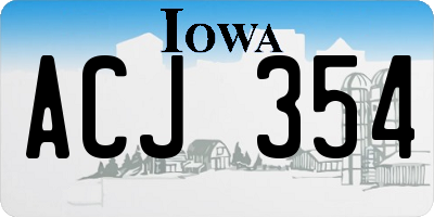 IA license plate ACJ354