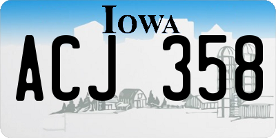 IA license plate ACJ358