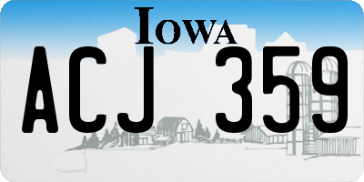 IA license plate ACJ359