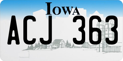 IA license plate ACJ363