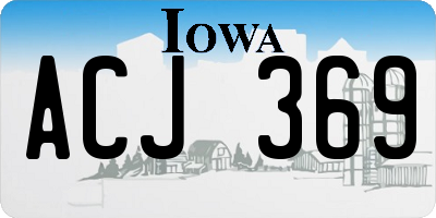 IA license plate ACJ369