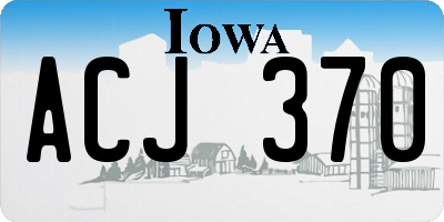 IA license plate ACJ370