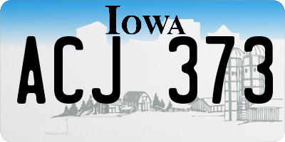 IA license plate ACJ373