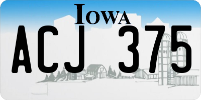 IA license plate ACJ375