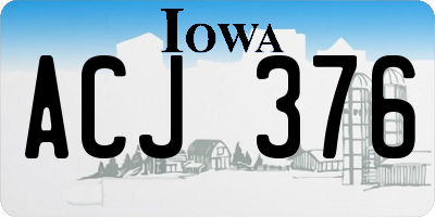 IA license plate ACJ376