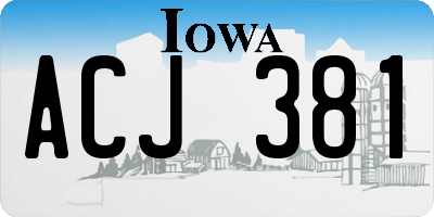 IA license plate ACJ381