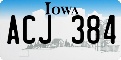 IA license plate ACJ384