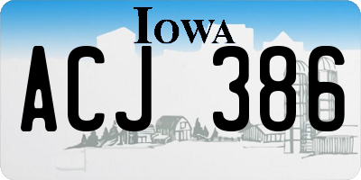 IA license plate ACJ386