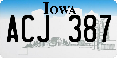 IA license plate ACJ387