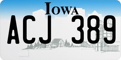 IA license plate ACJ389