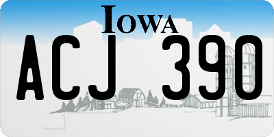 IA license plate ACJ390