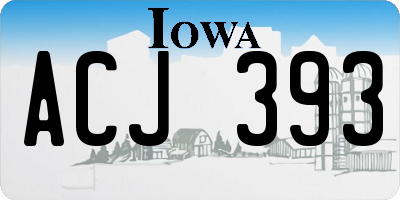IA license plate ACJ393