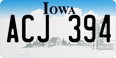 IA license plate ACJ394